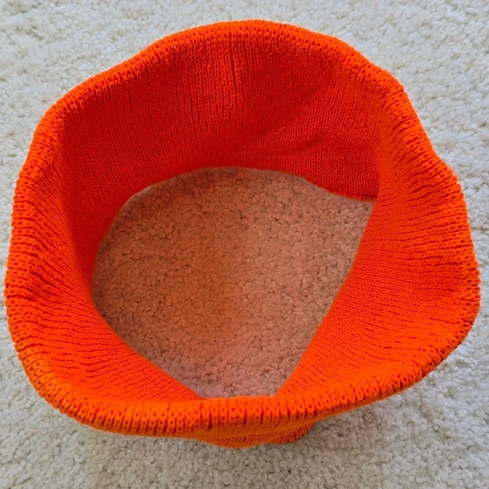 Blaze Orange Hunting Neck Warmer Gaiter Ear Band‎ 1980s Vintage